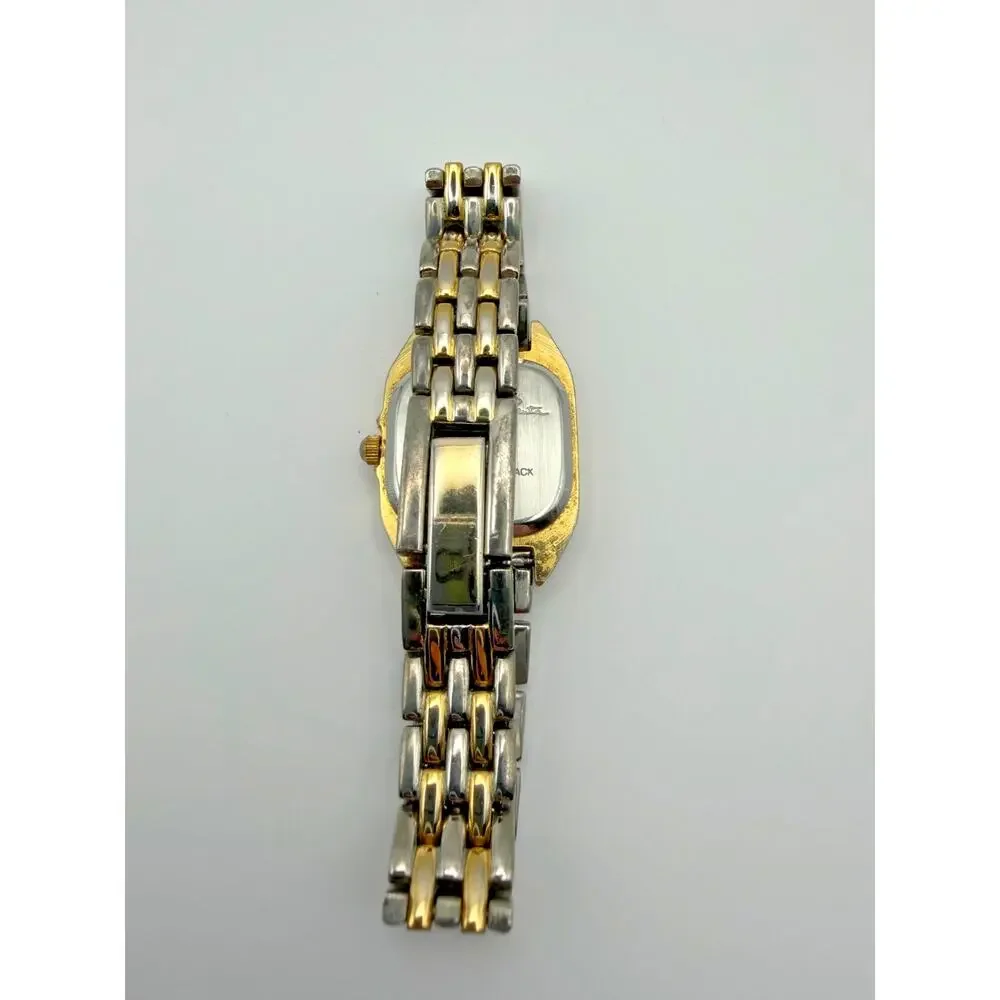 Ladies Oscar de la Renta Parfums Quartz 2 Tone Link Bracelet Watch Y2K (Working)